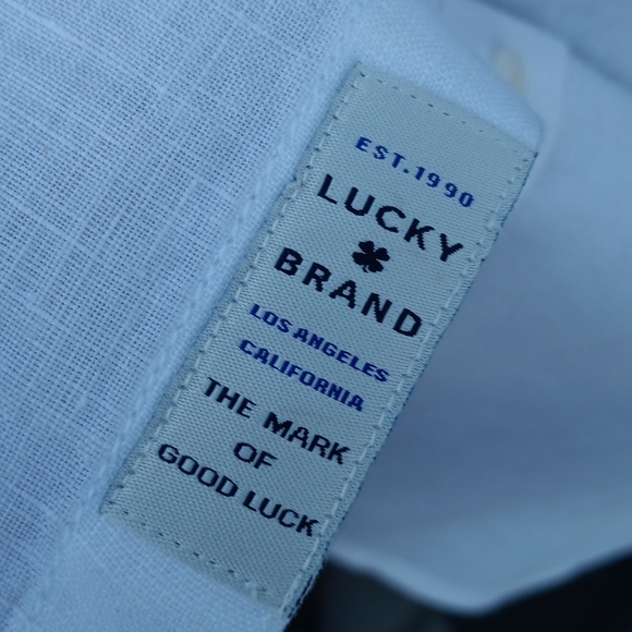 Lucky Brand Men's Pure Linen Short Sleeve Luxury Shirt - Picture 14 of 17